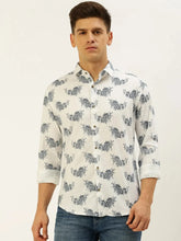 Men White Printed Casual Shirt-LUCIAPRINT-8217-White